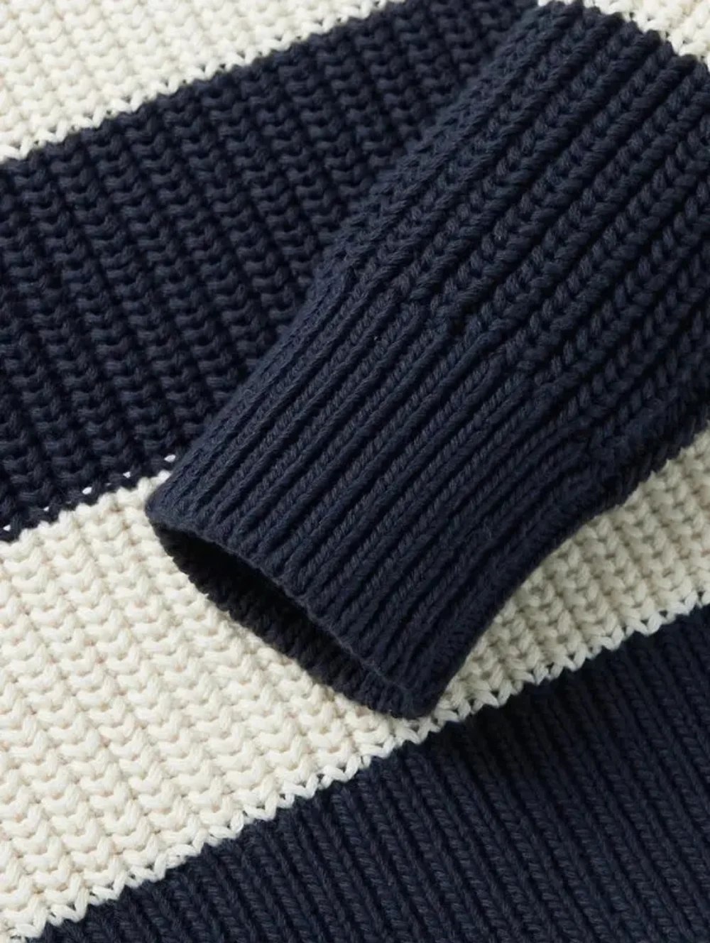 J. Crew Slim Fit Striped Cotton‎ Sweater Navy White